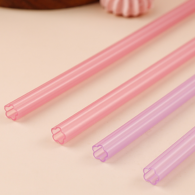Reusable Eco-Friendly Flower Shaped Drinking Straws, Bar Accessories, Party Gifts, Hard Plastic. Reusable PP Hard Plastic Flower Shaped Straw, Flower Shaped Decorative Straw, Funny Cute Beautiful Stra