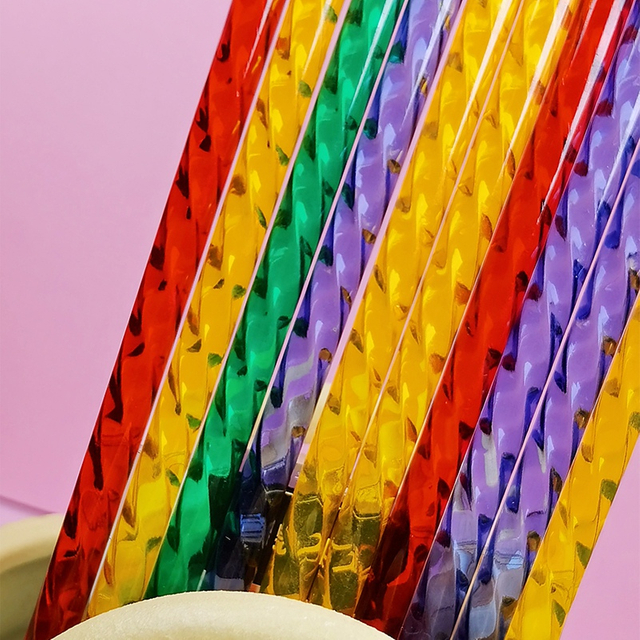 Reusable Eco-Friendly PETG Swirly Straws, Bling-Bling Bar Accessories for Party, Wedding, Birthday Decor, Customized Colors